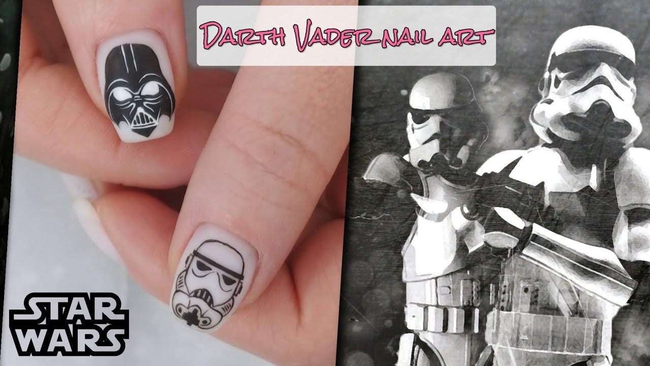 Star wars • Darth Vader nail art tutorial | Дарт Вейдер на ногтях • ручная роспись ногтей смотреть онлайн