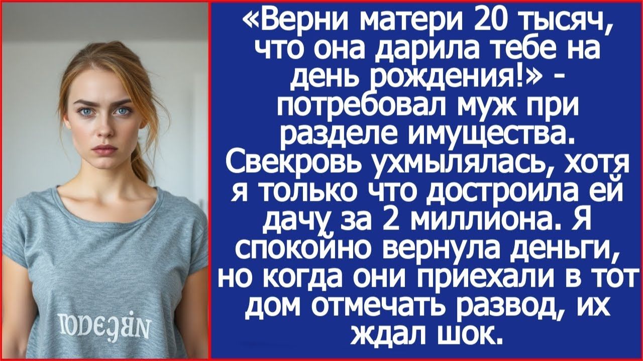 Верни матери 20 тысяч, что она дарила тебе на день рождения! | Истории из жизни | Реальные истории