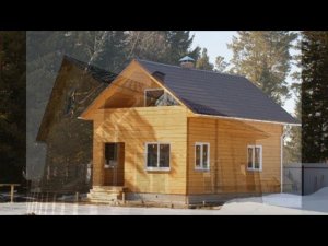 Недорогой дом из бруса 6 на 8 метров строительство за 1 минуту 2011год