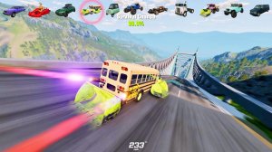 Безумная гонка под уклон: максимум скорости, максимум разрушений! | BeamNG.drive тест#2