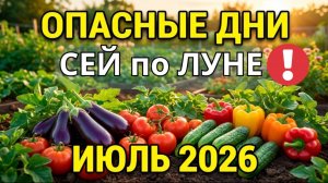ЛУННЫЙ ПОСЕВНОЙ КАЛЕНДАРЬ на ИЮЛЬ 2026! Опасные даты