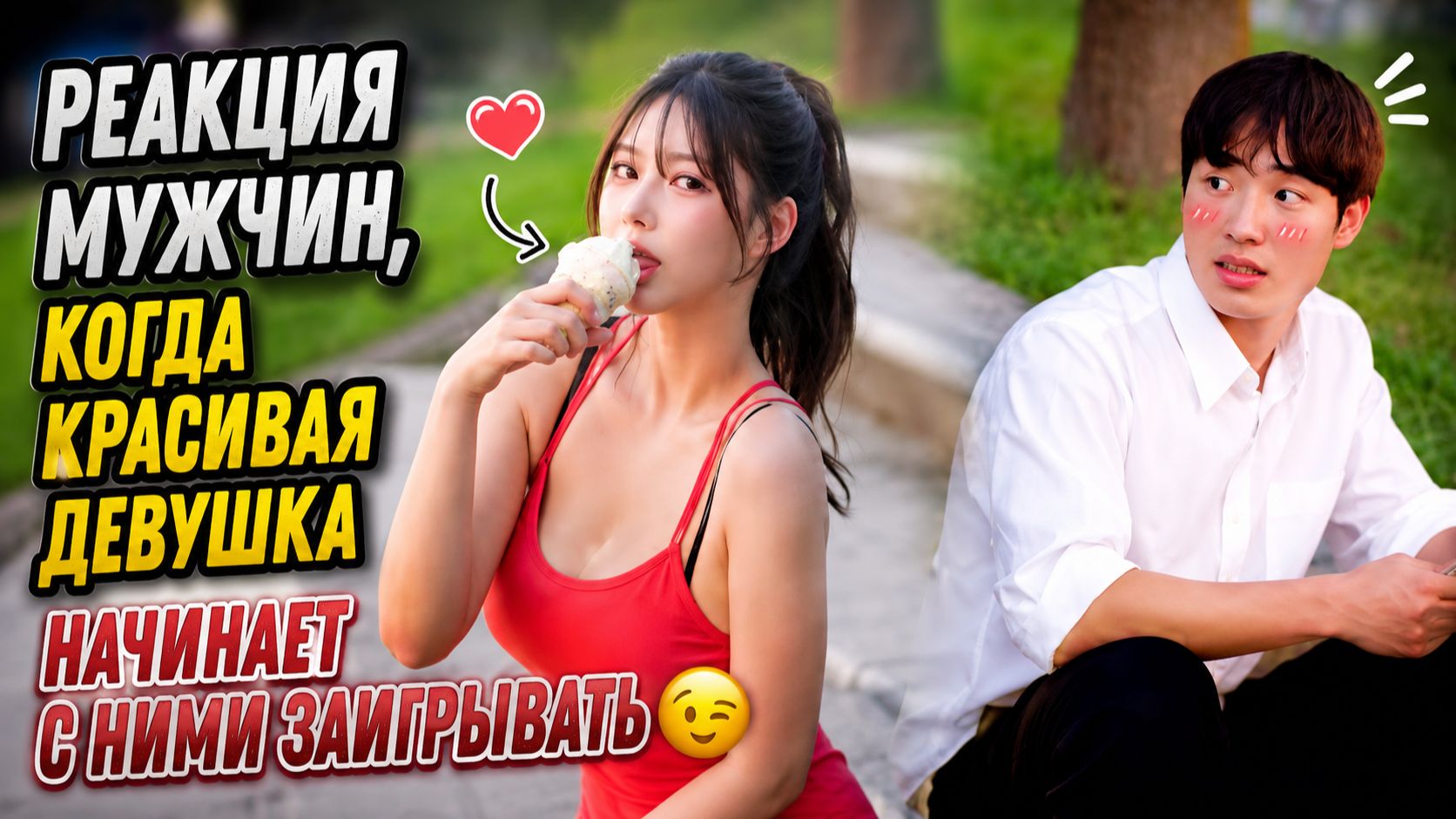 Реакция мужчин, когда красивая девушка начинает с ними заигрывать. смотреть онлайн
