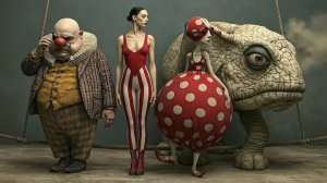 Surreal AI Circus - Man On The Trapeze