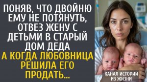 Истории из жизни Поняв, что двойню ему не потянуть, отвез жену с детьми в старый дом деда…
