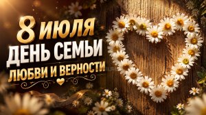 8 июля день семьи любви и верности – красивая музыкальная открытка с поздравлением