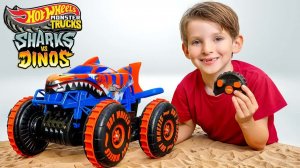 Hot Wheels Монстр Трак _ Акулы против динозавров_ Испытание великого дракона!