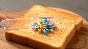 ИИ АСМР:  Гранение хрустящих драгоценных фруктов на булке 🥖 🎧Сoothing звуки для расслабления😴