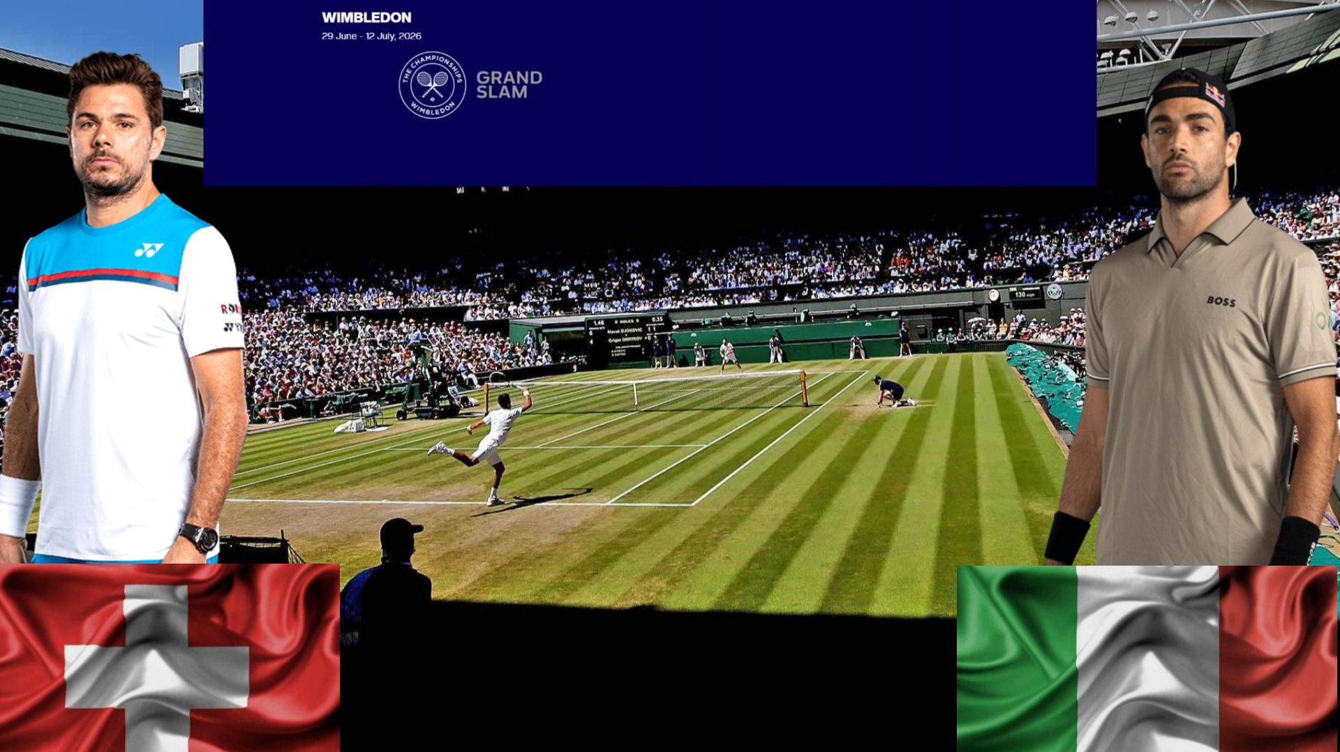 30/06⏰20:00 🇨🇭Стэн Вавринка - 🇮🇹Маттео Берретини / 🏆Grand Slam 🇬🇧Уимблдон. 1-й круг смотреть онлайн