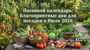 Посевной календарь Благоприятные дни для посадки в Июле 2026