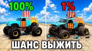 МУЛЬТИКИ ПРО МАШИНКИ 4К ГОНКА МОНСТР-ТРАКОВ НА ОПАСНОМ СКЛОНЕ — ШАНС НА ВЫЖИВАНИЕ! | BeamNG drive #3