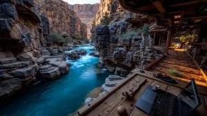 Ambient Deep Work Music ~ Canyon River Focus Soundscape ｜ No Distractions