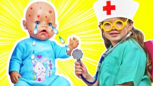 Майя играет в доктора: Беби Борн Лина простудилась и плачет 🩺👶 | Для детей