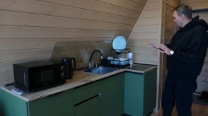 Готовый дом А-фрейм 6x6 с отделкой и мебелью. Треугольный дом. Дом шалаш. Каркасный дом под ключ.