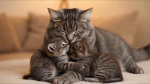 Мама-кошка заболела… Нежная забота рыжего котенка вызывает слезы!🏥🐾💖