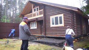 Перемещение бани на свайный фундамент.