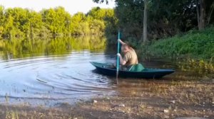 Лодка из пенопласта, испытание на воде...
