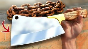 Выковал мясницкий нож из железной цепи