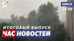 Сильный ливень / Обустройство тротуаров / Редкая птица. Новости Омска