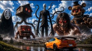 SUPRA против 15 гигантских монстров!  (Эрен Йегер, Безликий, Фредди из FNAF)