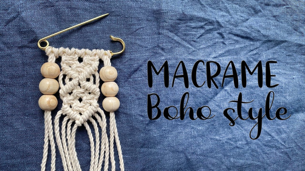 Macrame Pin Brooch Boho style Tutorial смотреть онлайн