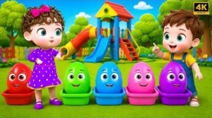 Песенки Про Цветные Яица | Разноцветные яйца играют в парке | Chiku Kids...