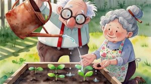 💦🌱 ДЕД И БАБУЛЯ ВЕСЕЛО ПОЛИВАЮТ ОГОРОД: Лейки, шланг и брызги на весь участок!