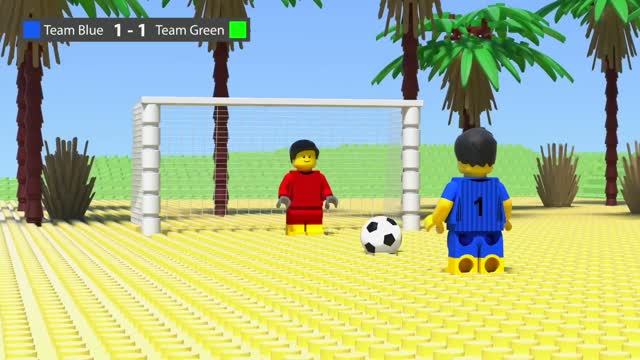 ЛЕГО Пляжный Футбол Самый смешной Фейл во время пенальти! ⚽🤣 Видео детям
