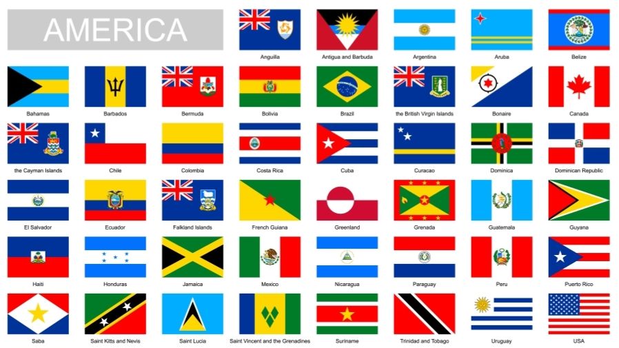 Флаги стран Северной и Южной Америки | Flags of the countries of North and South America смотреть онлайн
