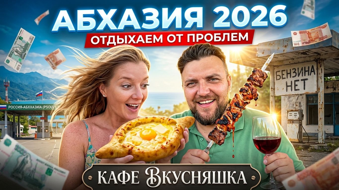 #Абхазия 2026 - Есть ли бензин? Страховка? Связь? Граница? Цены? Отдыхаем душой в кафе Вкусняшка! смотреть онлайн
