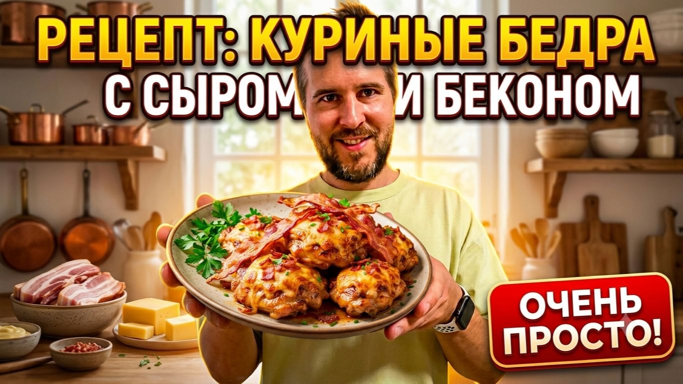 Куриные бедра с беконом и майонезом