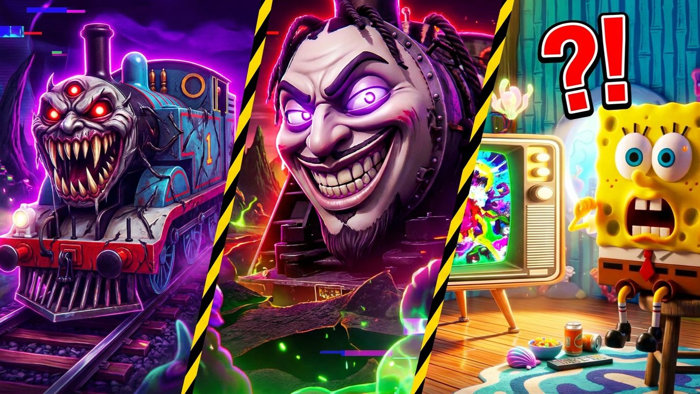 Губка Боб смотрит TV: BRAINROT MINECRAFT Tiles Hop EDM Rush & Big B Meets D-Light _ Thomas