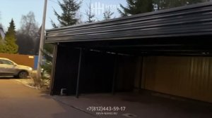 Односкатный навес из профлиста с фризом по периметру