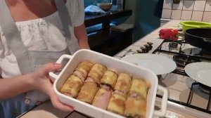 Шале и розы в горах Италии. Involtini  di melanzane( по итальянски), печёный  картофель.