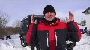 Пробиваемся на ниве через снега. Искали рыбу камерой. Забрал Крузака с ремонта.........
