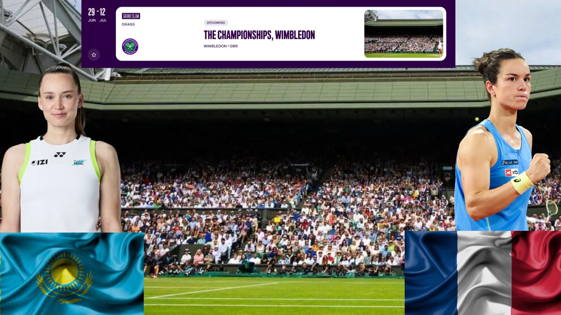 30/06⏰18:00 (2) 🇰🇿Елена Рыбакина - 🇨🇵Луиз Буассон/🏆Grand Slam 🇬🇧Уимблдон. 1-й круг смотреть онлайн