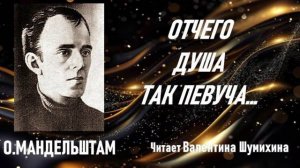 О.Мандельштам «Отчего душа так певуча...» Читает Валентина Шумихина.