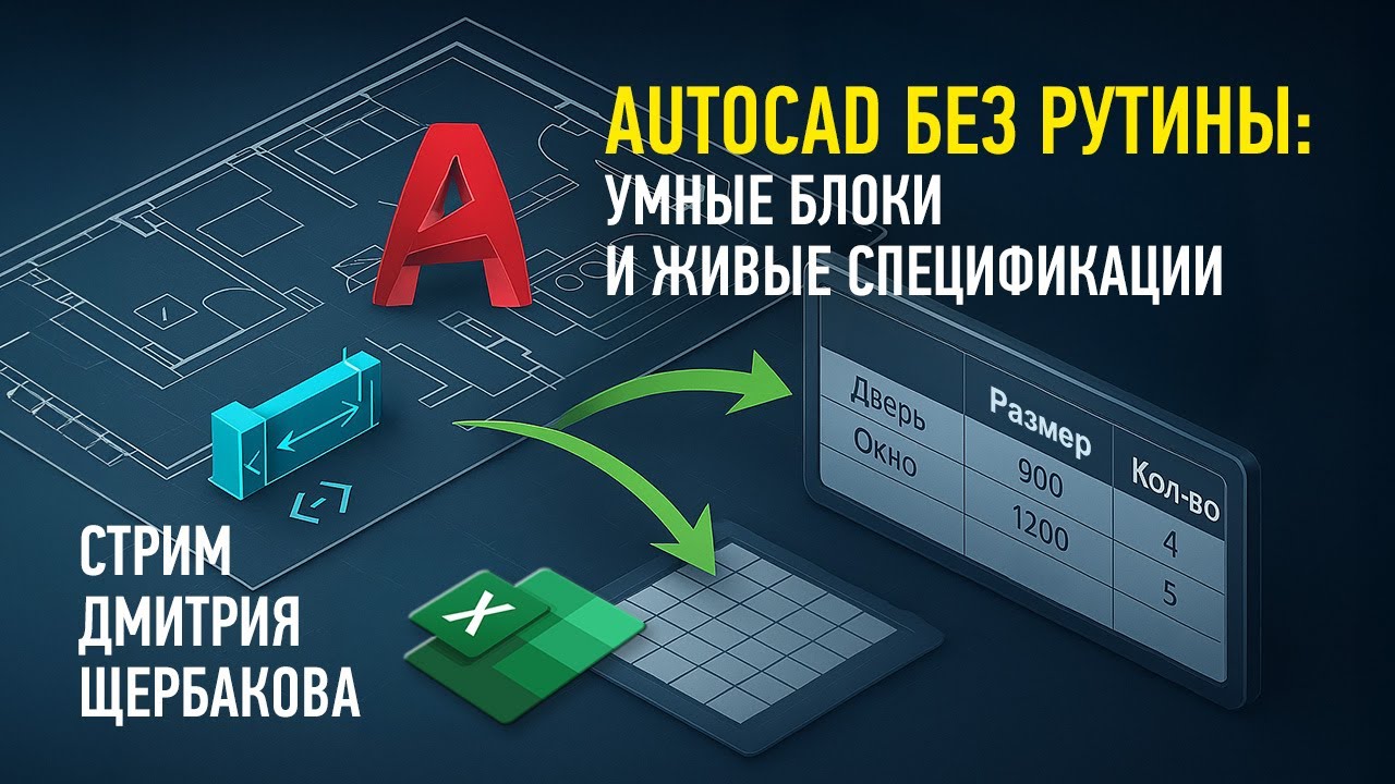 AutoCAD без рутины: умные блоки и живые спецификации. Дмитрий Щербаков смотреть онлайн