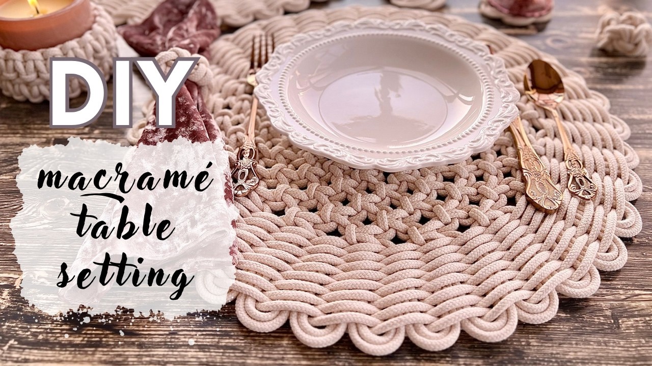 DIY Macramé Home Decor – Placemat, Coaster & Napkin Ring Tutorial смотреть онлайн