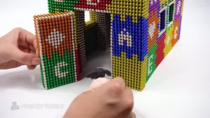 Как построить цветной игровой домик из магнитных шариков