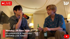 🔴Прямой эфир Тэхёна и Чонгука на Weverse (29.06.2026): «ПЬЁМ🥂»