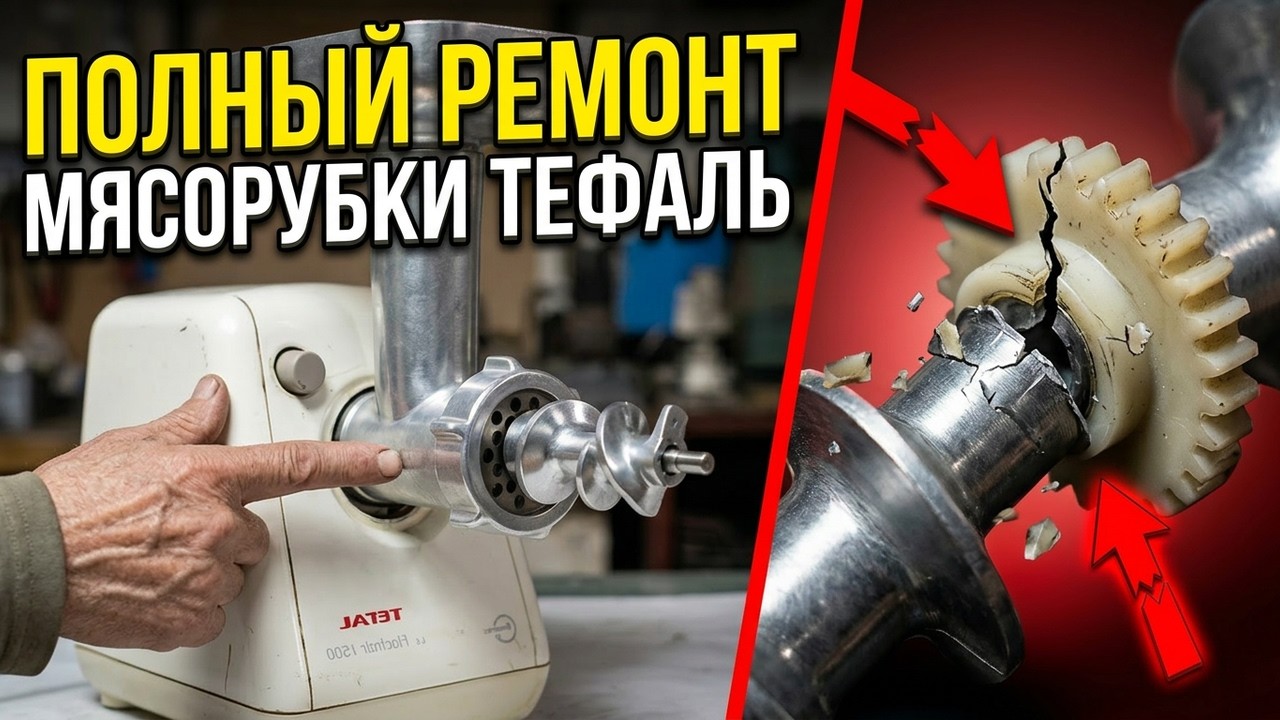 Оборвало шнек на мясорубке ТЕФАЛЬ? Вот как это чинить! смотреть онлайн