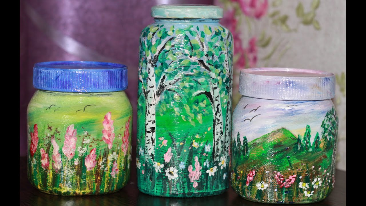 Интуитивное рисование // РИСУЕМ на стекле // декор баночек // draw on glass // DECOR CANS смотреть онлайн