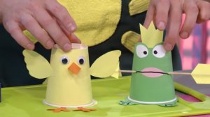 С добрым утром, малыши! - Цыплёнок и Лягушка из одноразовых стаканчиков