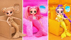 DIY Золотые, Картонные и Пушистые образы Русалок для K-Pop Охотниц на Демонов в самолете!