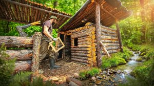 СТРОЮ И УЛУЧШАЮ ИЗБУ В ЛЕСНОЙ ГЛУШИ | СТРАННАЯ НАХОДКА и САЛАТ ИЗ ЛОПУХА