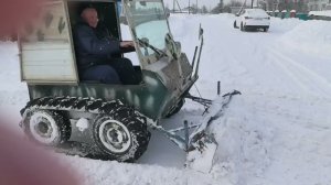 Чистка снега. Самодельный минитрактор. Январь 2026