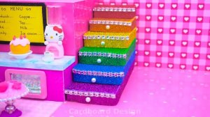 Сделайте розовый домик Hello Kitty своими руками с милейшей кроватью и радужной лестницей для двоих