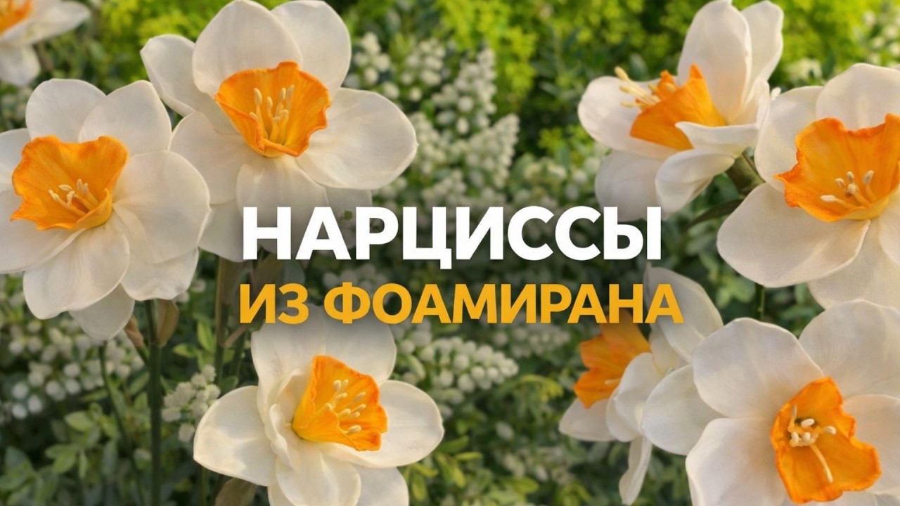 🤍НАРЦИССЫ из фоамирана своими руками / ПРОСТОЙ мастер-класс для начинающих / Весенние цветы