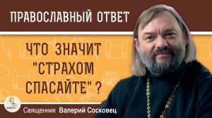 Что значит «страхом спасайте» (Иуд. 1:23) ?  Священник Валерий Сосковец