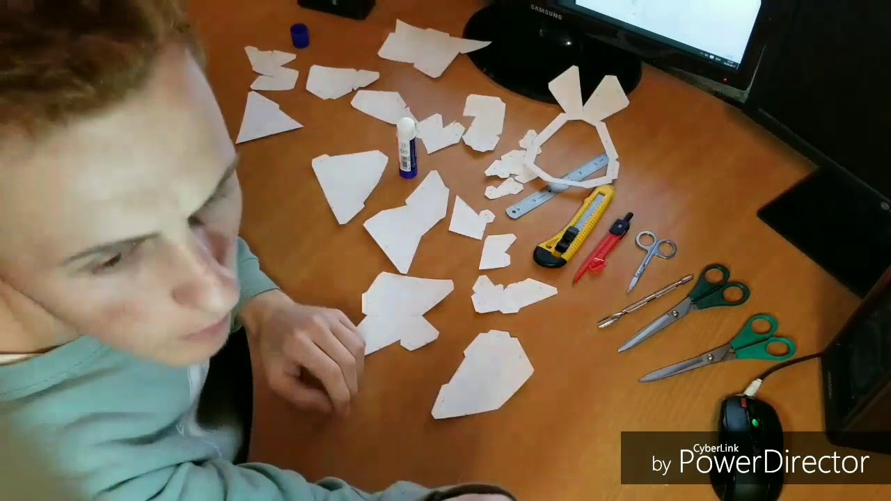 3D Голова носорога из бумагиб.